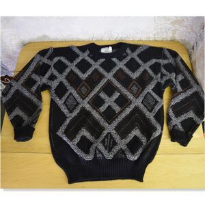 Vintage College Point Mens Sweater Size Medium Acrylic Preppy Academia Old Money